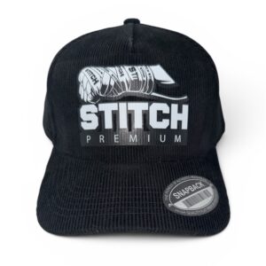 Black Corduroy Stitch Premium Hat